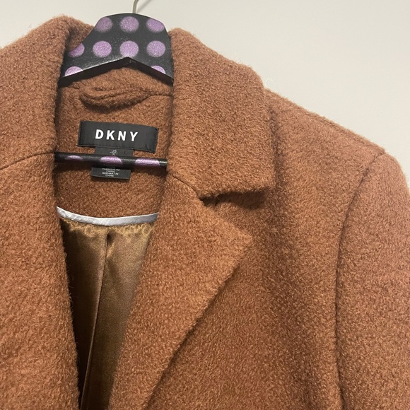 DKNY Looped Bouclé Wool-Blend Coat Size Small - Picture 3 of 13